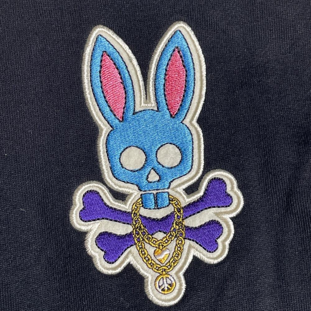 Psycho Bunny Black Hoodie with Colorful Patch Graphics - Picture 15 of 16